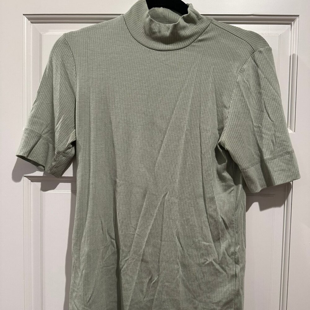 Everlane Green Mockneck Top